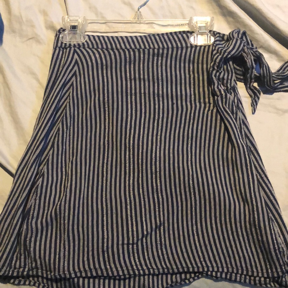 A blue and grey mini skirt!